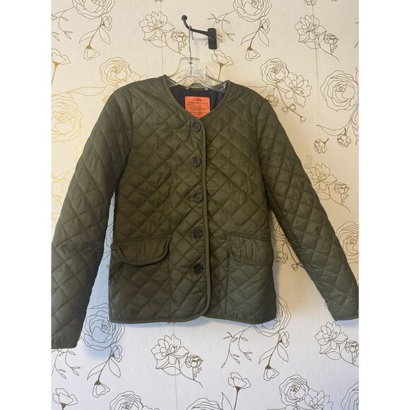 J. Crew Signature Puffer Jacket Women’s Size 0 Quilted Primaloft Olive Green 045 - Picture 2 of 7